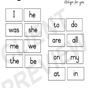 Sight words Grade 1