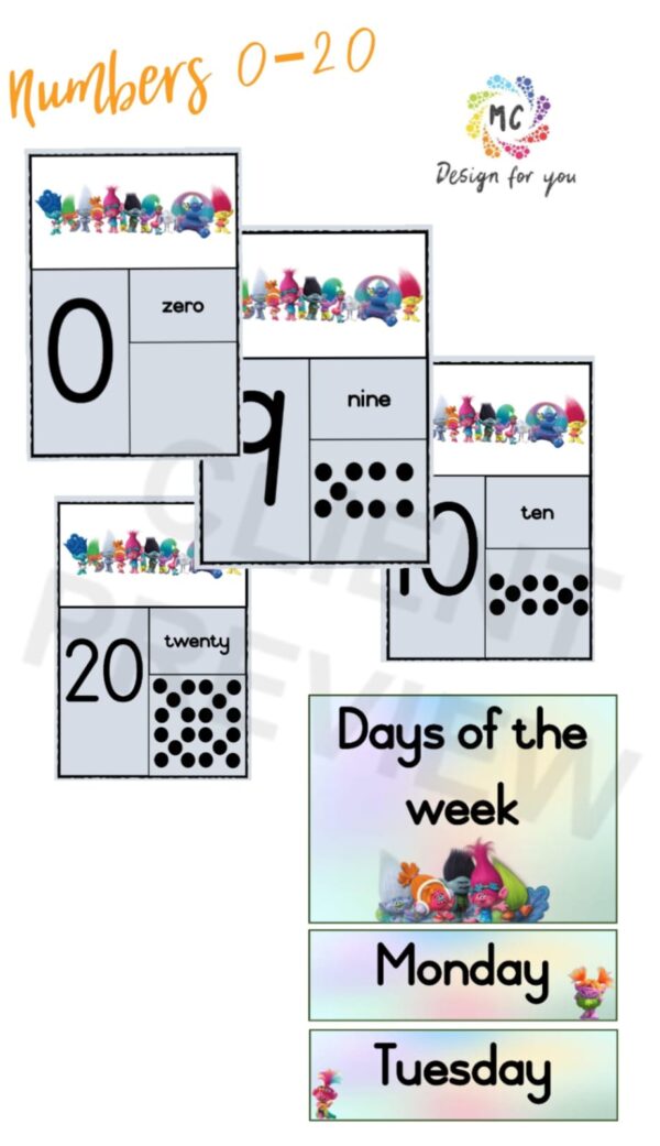 Classroom Package - Trolls Theme - Image 3
