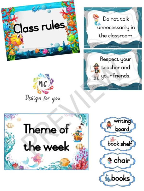 Sea creatures, Mermaids and Pirates Theme Package - Image 4