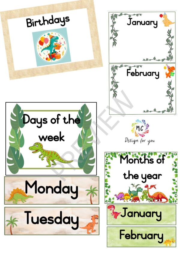 Classroom Package - Dinosaur Theme - Image 2
